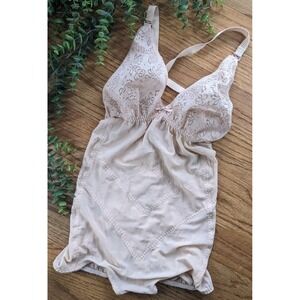 RARE💋Vintg Vassarette 34C Teddy Lingerie Bodysuit Shaping Bridal Boudoir Sissy